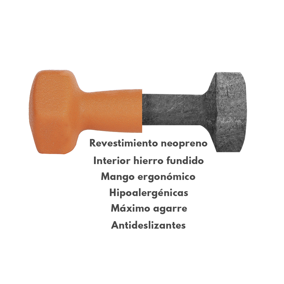 características mancuernas naranjas