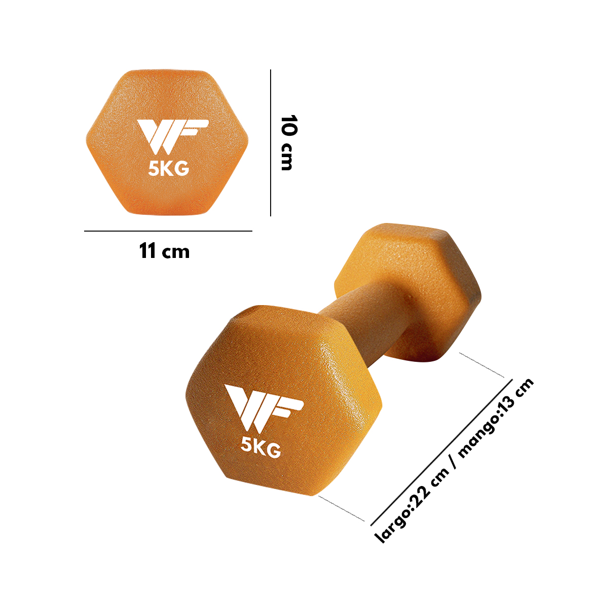 medida mancuerna 5kg